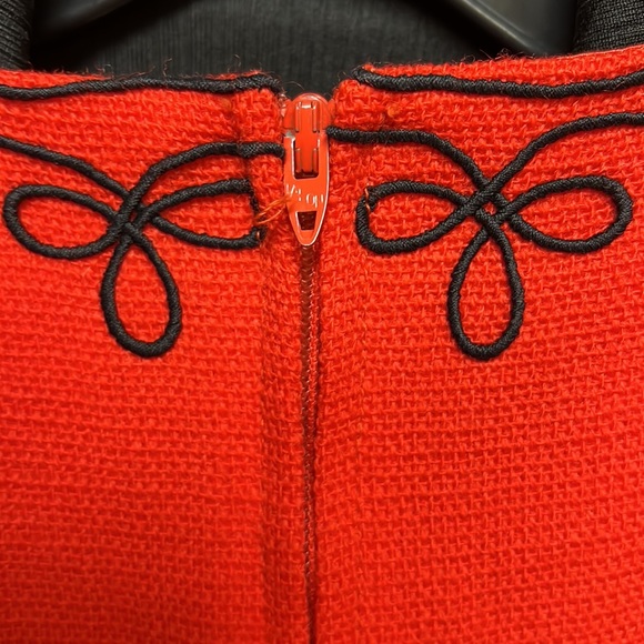 M111 // Red MISS COUTURE Pure Virgin Wool Dress 60s - Picture 7 of 11